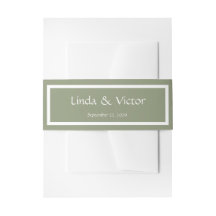 Cinturón de invitación de boda verde salvia