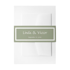 Cintas Para Invitaciones Cinturón de invitación de boda verde salvia