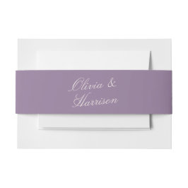 Cintas Para Invitaciones Cinturón de Invitación de Caligrafía Jardín Malva