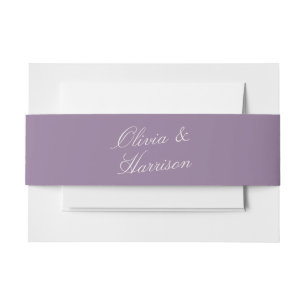 Cintas Para Invitaciones Cinturón de Invitación de Caligrafía Jardín Malva