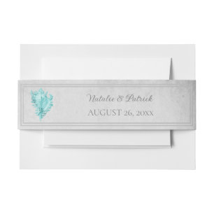Cintas Para Invitaciones Cinturón de Invitación de Concha de Teal