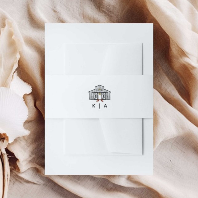 Cintas Para Invitaciones Cinturón de Invitación de Granero con Monograma (Subido por el creador)