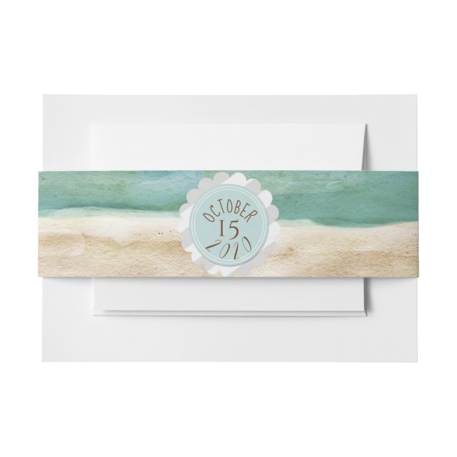 Cintas Para Invitaciones Cinturón de Invitación en La Playa (Anverso Ejemplo)
