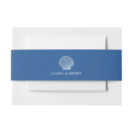 Cintas Para Invitaciones Cinturón de Invitación French Blue Seashell
