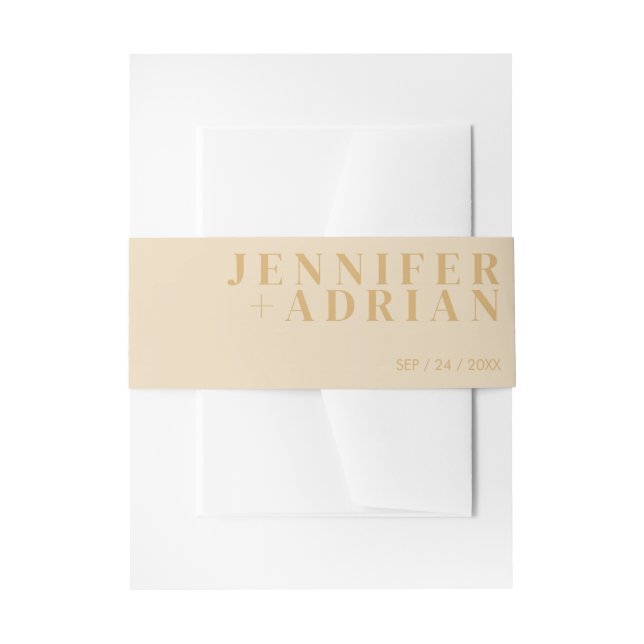 Cintas Para Invitaciones Cinturón de Invitación Minimal Holandés Blanco (Anverso Ejemplo)