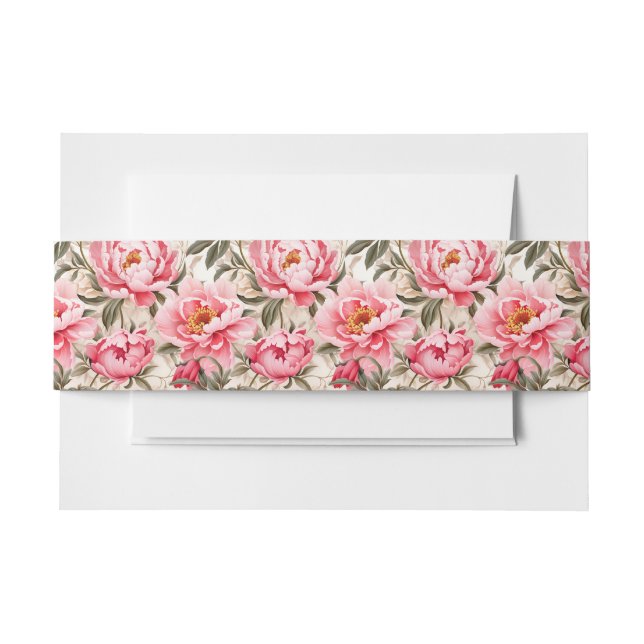 Cintas Para Invitaciones Cinturón de Peonías (Anverso Ejemplo)