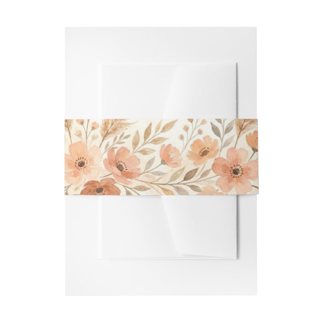 Cintas Para Invitaciones Cinturón de Terracotta Bloom (Anverso Ejemplo)