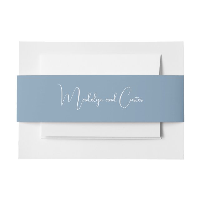 Cintas Para Invitaciones Cinturón de vientre azul polvoriento (Anverso Ejemplo)