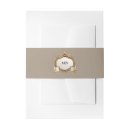 Cintas Para Invitaciones Cinturón de vientre con cresta de monograma