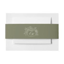 Cintas Para Invitaciones Cinturón de Vientre de Boda con Monograma de Olivo