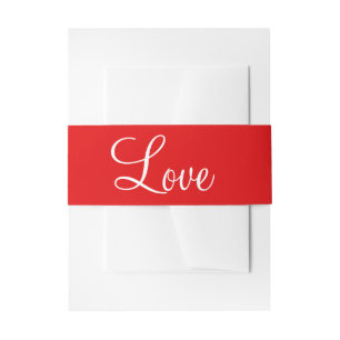 Cintas Para Invitaciones Cinturón de Vientre de Boda de Amor Rojo y Blanco