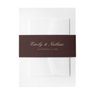 Cintas Para Invitaciones Cinturón de Vientre de Boda Elegante Dorado Burgun