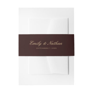 Cintas Para Invitaciones Cinturón de Vientre de Boda Elegante Dorado Burgun