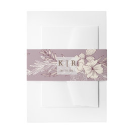 Cintas Para Invitaciones Cinturón de Vientre de Boda Floral Crema Moderno