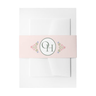 Cintas Para Invitaciones Cinturón de vientre floral verde salvia elegante