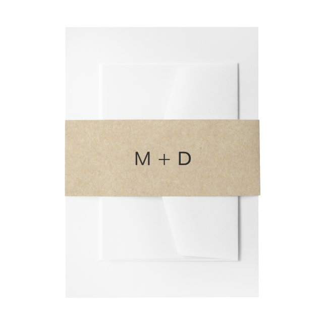 Cintas Para Invitaciones Cinturón de Vientre para Boda Rústica (Anverso Ejemplo)