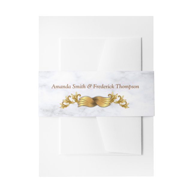 Cintas Para Invitaciones Cinturón de Vientre para Boda Tropical Romántica (Anverso Ejemplo)