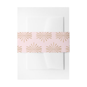 Cintas Para Invitaciones Cinturón de vientre rosa y dorado