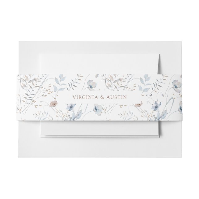 Cintas Para Invitaciones Cinturón Floral Boho para el Vientre (Anverso Ejemplo)