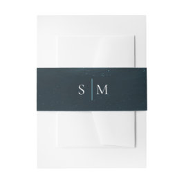 Cintas Para Invitaciones Cinturón Moonlight Sea Monogram – Azul Medianoche