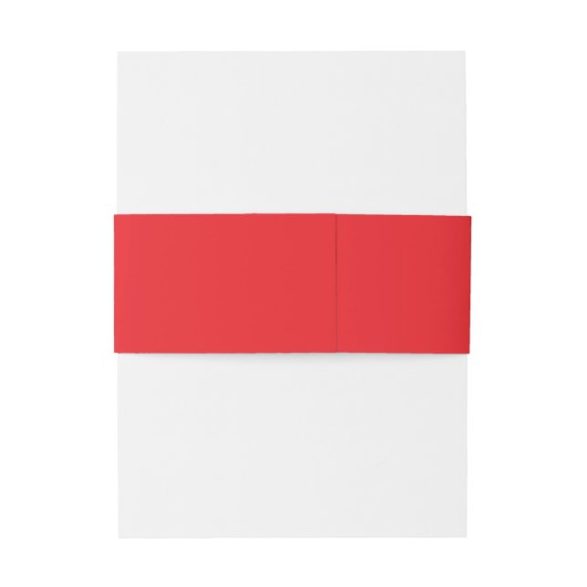 Cintas Para Invitaciones Cinturón rojo brillante para invitaciones de boda (Reverso ejemplo)