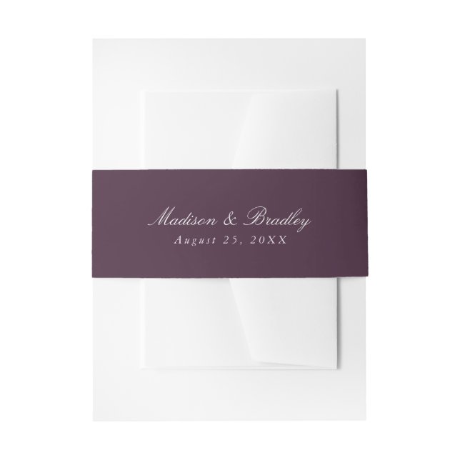 Cintas Para Invitaciones Ciruela Morada Oscura | Boda (Anverso Ejemplo)