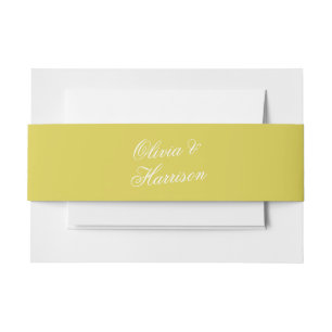 Cintas Para Invitaciones Citrus Boda Amarillo Elegante Banda de Vientre