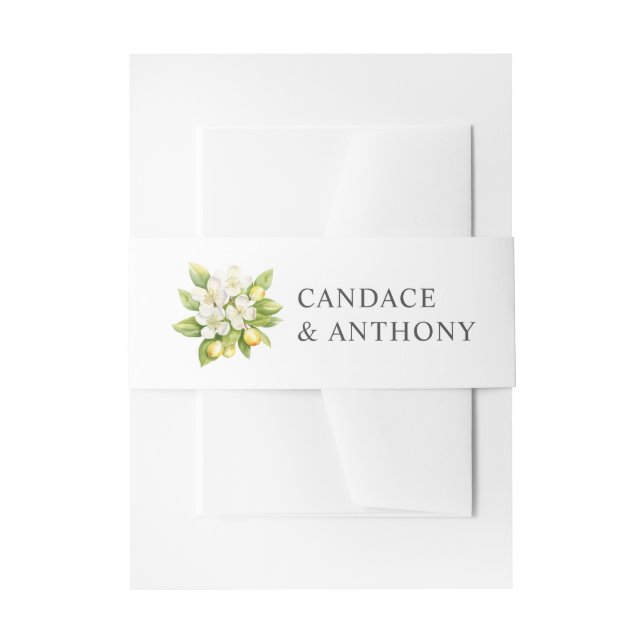 Cintas Para Invitaciones Citrus Floral Boda (Anverso Ejemplo)