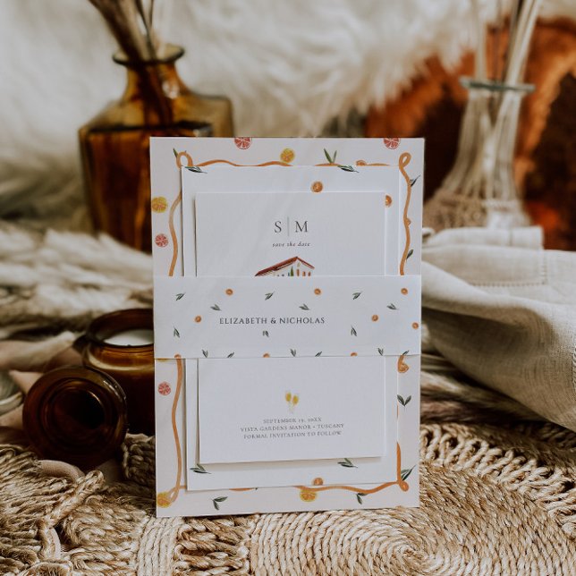 Cintas Para Invitaciones Citrus Monogram | Amore & Aranci Boda (Subido por el creador)