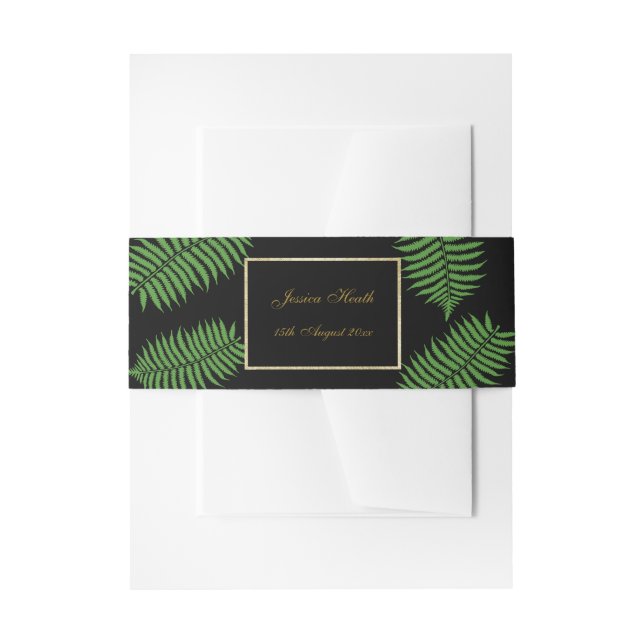 Cintas Para Invitaciones Clase elegante Cumpleaños de helecho (Anverso Ejemplo)