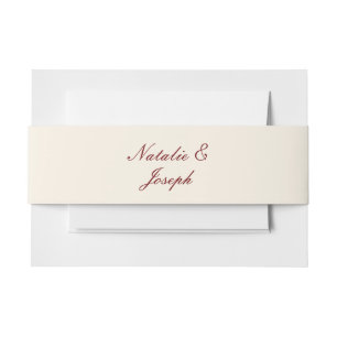 Cintas Para Invitaciones Clásica banda de vientre de boda elegante de color