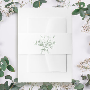 Cintas Para Invitaciones Clásica Rosa Salvia Romántica