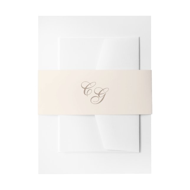 Cintas Para Invitaciones Clásica Sandy Neutral Elegante Boda (Anverso Ejemplo)