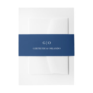 Cintas Para Invitaciones Clásico Azul Marino Elegante Boda