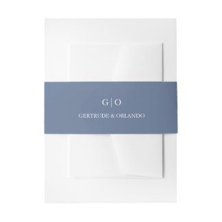 Cintas Para Invitaciones Clásico Azul Polvoriento Elegante Boda