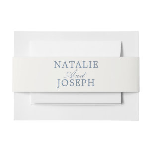 Cintas Para Invitaciones Clásico Azul Y Blanco Boda Elegante De Dinero Anti