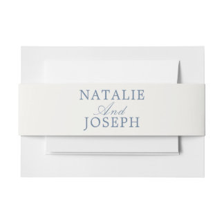 Cintas Para Invitaciones Clásico Azul Y Blanco Boda Elegante De Dinero Anti