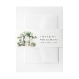 Cintas Para Invitaciones Clásico Boda de acuarela del paisaje de los jardin