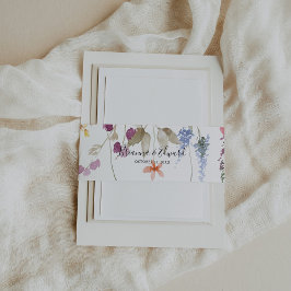 Cintas Para Invitaciones Clásico Boda floral de color salvaje