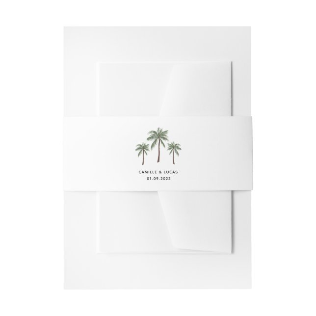 Cintas Para Invitaciones Clásico de palmeras minimalistas (Anverso Ejemplo)