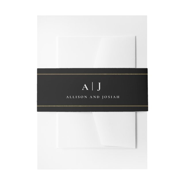 Cintas Para Invitaciones Clásico Elegante Boda de Oro (Anverso Ejemplo)
