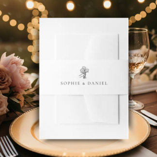Cintas Para Invitaciones Clásico Elegante Minimalista Línea Dibujada a Mano