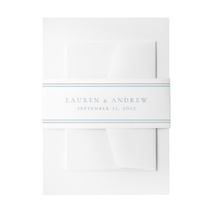 Cintas Para Invitaciones Clásico Minimalista moderno y azul turbulento