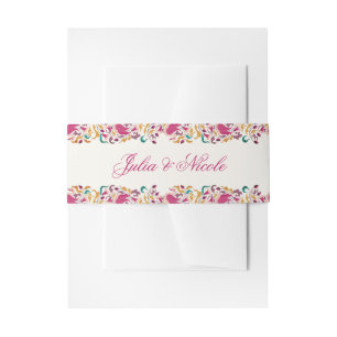 Cintas Para Invitaciones Clásico Rosa Verde Amarillo Floral Cisne Pájaro Bo