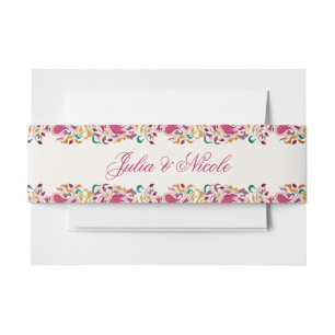 Cintas Para Invitaciones Clásico Rosa Verde Amarillo Floral Cisne Pájaro Bo