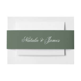 Cintas Para Invitaciones Clásico Verde Esmeralda Blanco Dinero Antiguo Boda