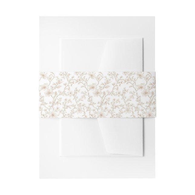 Cintas Para Invitaciones Classic Brown Floral Toile Invitation (Anverso Ejemplo)