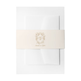 Cintas Para Invitaciones Classic Brown Monogram Crest Invitation Belly Band