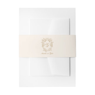 Cintas Para Invitaciones Classic Brown Monogram Crest Invitation Belly Band