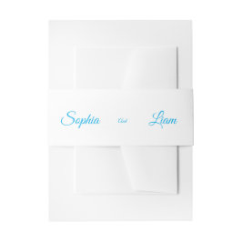 Cintas Para Invitaciones classic elegant simple clean blue text Belly Band